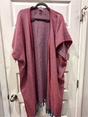 Anatolico Matia Kaftan - open front chevron-woven Turkish cotton - One Size